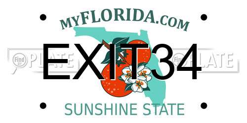 EXIT34 Florida License Plate