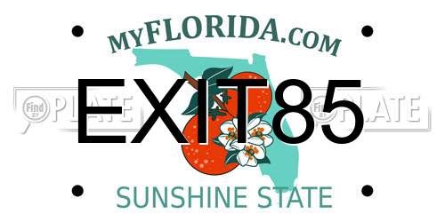 EXIT85 Florida License Plate