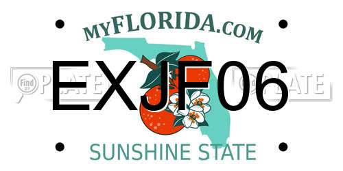 EXJF06 Florida License Plate