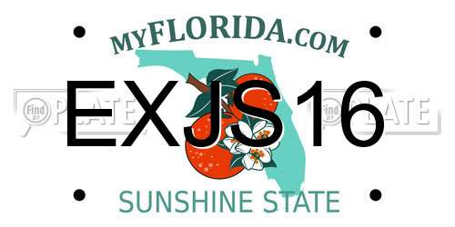 EXJS16 Florida License Plate