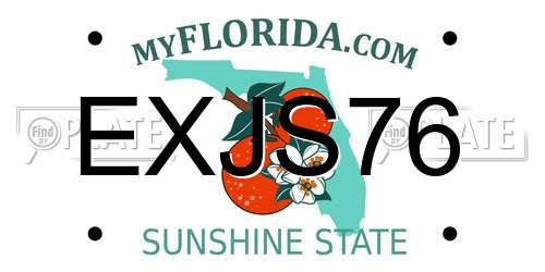 EXJS76 Florida License Plate