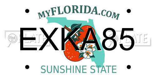 EXKA85 Florida License Plate