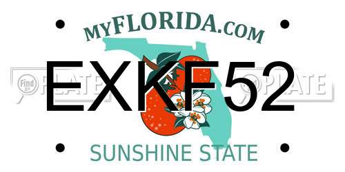 EXKF52 Florida License Plate