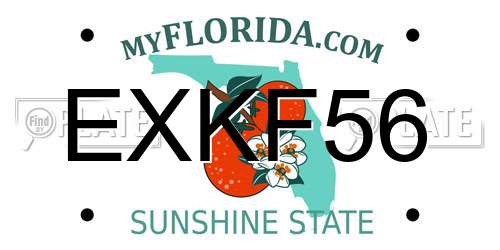 EXKF56 Florida License Plate
