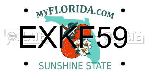EXKF59 Florida License Plate