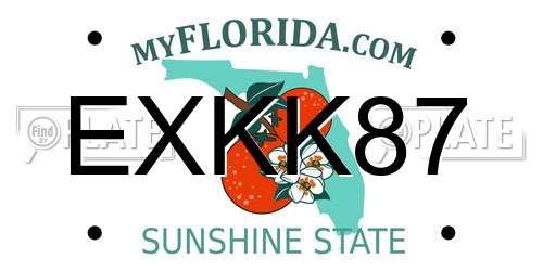 EXKK87 Florida License Plate