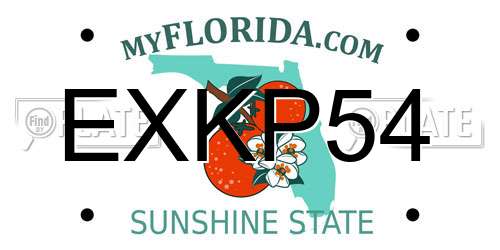 EXKP54 Florida License Plate