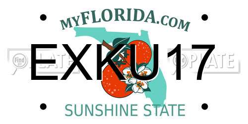 EXKU17 Florida License Plate