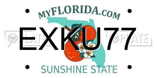 EXKU77 Florida License Plate
