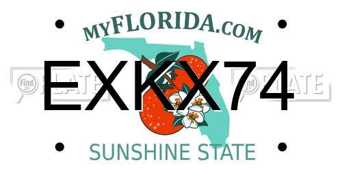 EXKX74 Florida License Plate