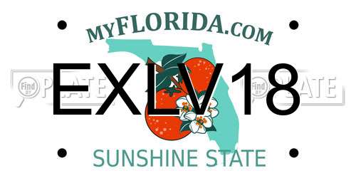 EXLV18 Florida License Plate