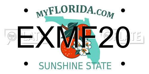 EXMF20 Florida License Plate