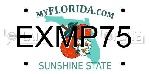 EXMP75 Florida License Plate