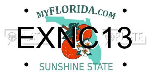EXNC13 Florida License Plate
