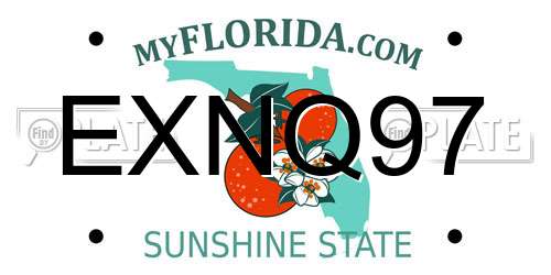 EXNQ97 Florida License Plate