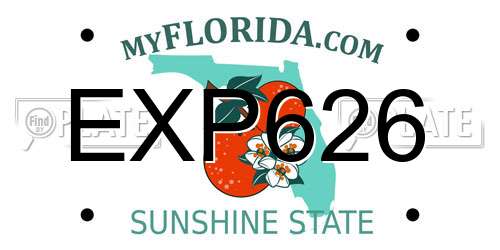 EXP626 Florida License Plate