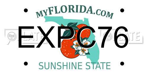 EXPC76 Florida License Plate