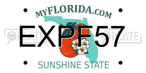 EXPF57 Florida License Plate