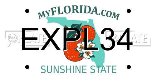 EXPL34 Florida License Plate