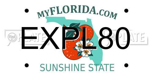 EXPL80 Florida License Plate