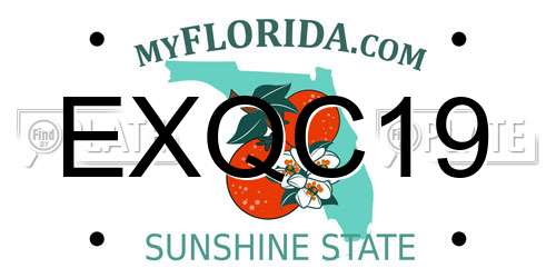 EXQC19 Florida License Plate