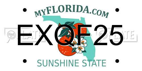 EXQF25 Florida License Plate