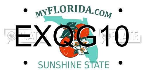 EXQG10 Florida License Plate