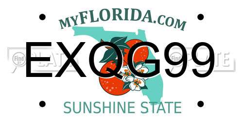 EXQG99 Florida License Plate