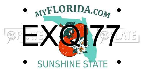 EXQI77 Florida License Plate