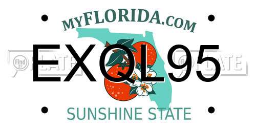EXQL95 Florida License Plate