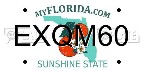 EXQM60 Florida License Plate
