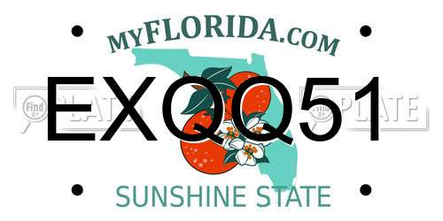 EXQQ51 Florida License Plate