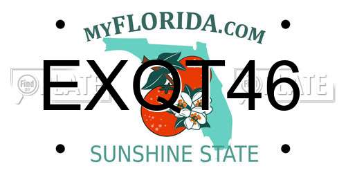 EXQT46 Florida License Plate