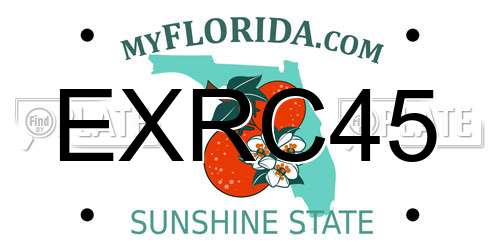 EXRC45 Florida License Plate