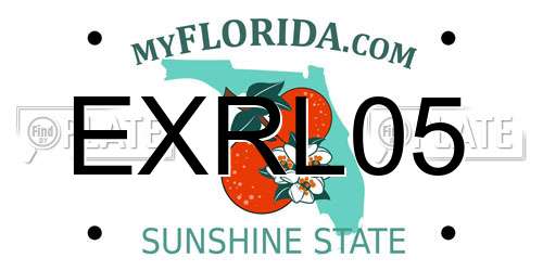 EXRL05 Florida License Plate