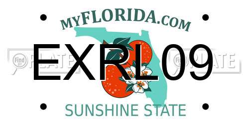 EXRL09 Florida License Plate