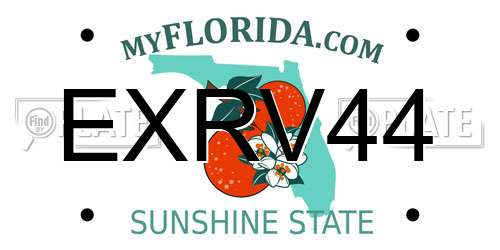 EXRV44 Florida License Plate