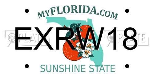 EXRW18 Florida License Plate