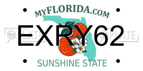 EXRY62 Florida License Plate