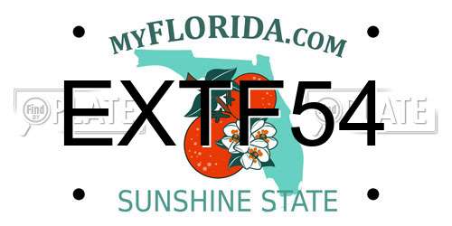 EXTF54 Florida License Plate