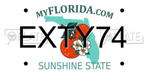 EXTY74 Florida License Plate