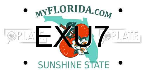 EXU7 Florida License Plate