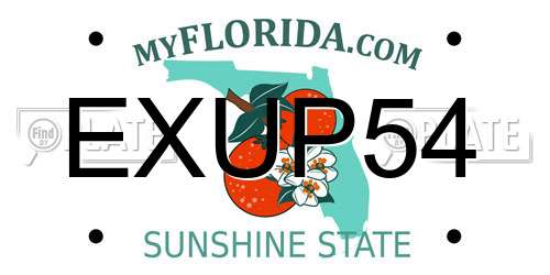 EXUP54 Florida License Plate