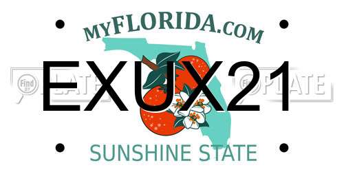 EXUX21 Florida License Plate