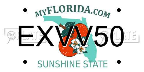 EXVV50 Florida License Plate