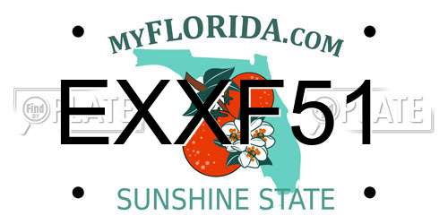 EXXF51 Florida License Plate