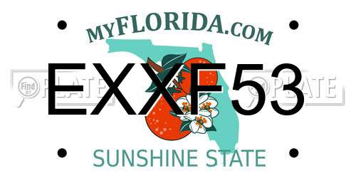 EXXF53 Florida License Plate