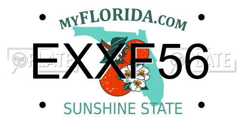 EXXF56 Florida License Plate