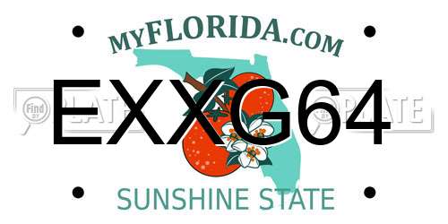 EXXG64 Florida License Plate