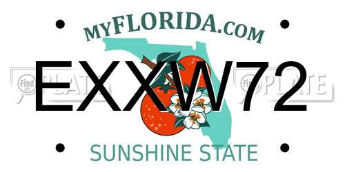 EXXW72 Florida License Plate